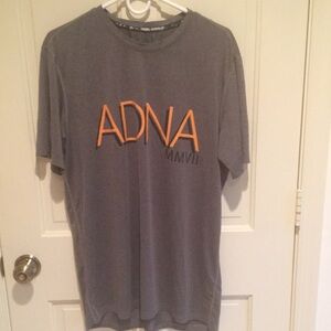 Athletic DNA Shirt Crewneck Dri Fit Grey with orange/black logo Mens L